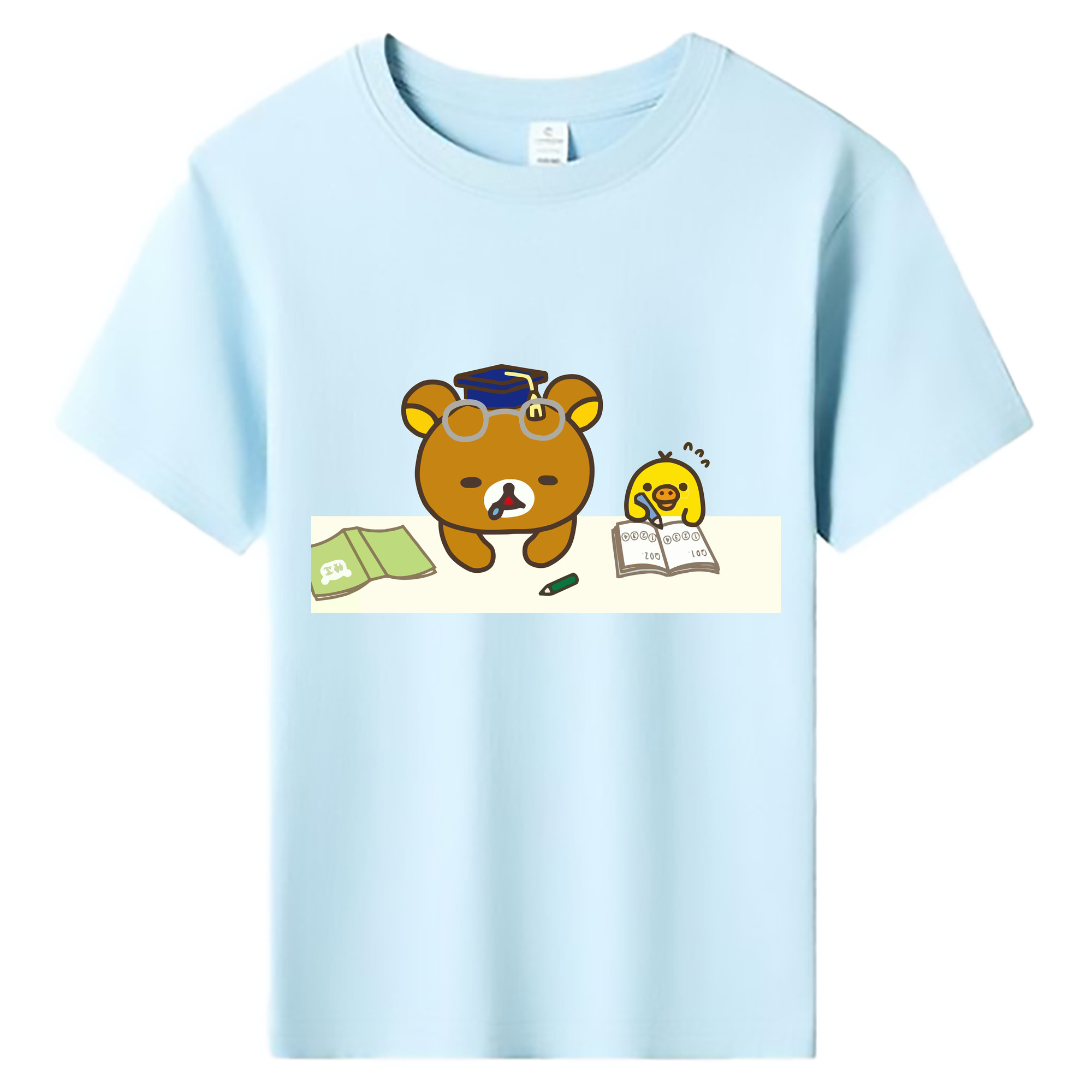 （画像用） リラックマ リラックマ キイロイトリ Rilakkuma Korilakkuma Kiiroitori 綿100％キッズTシャツ（フロントプリント）